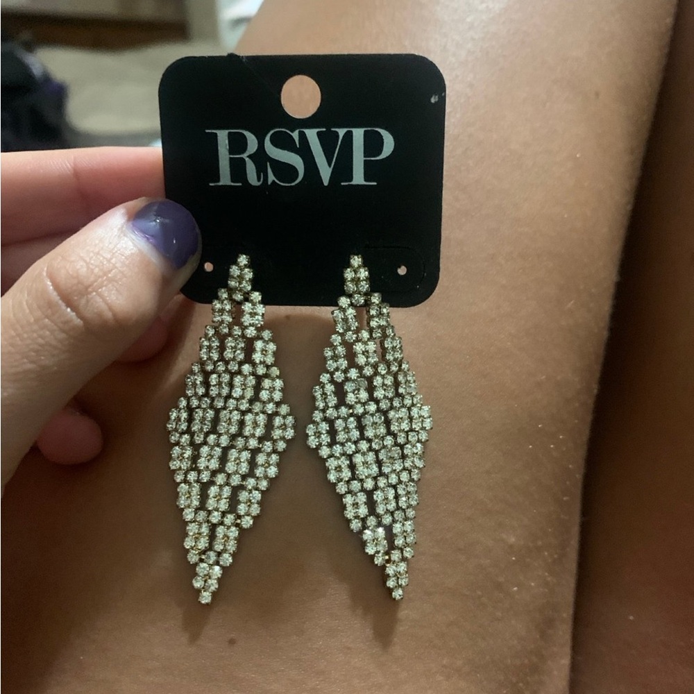 RSVP Gold Chandelier Earrings with Dramatic Cascading Design